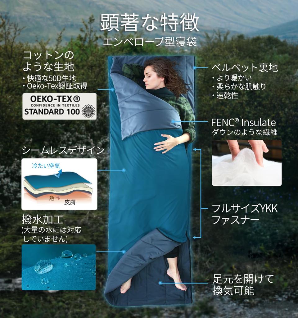 Litume Unisex-Dospělý kombinovatelný Lehký sbalitelný spací pytel pro dospělé Dvojitý spací pytel 1,5lb720g 10°C-20°C50°F-68°F Letní batoh