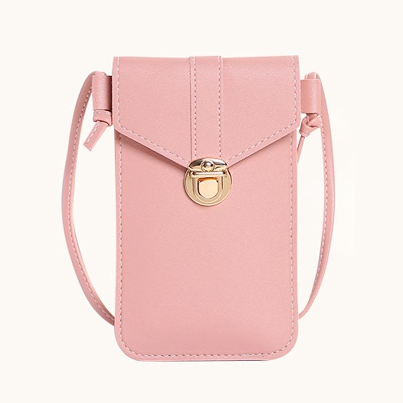 Fashion Touch Screen Women Cell Phone Bag Shoulder Transparent Card Holders Girl Handbag Ladies PU Leather Clutch Wallets Purse