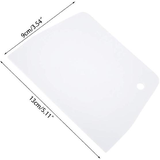 1Pc White Plastic Dough Scraper Cream Smooth Cake Flour Spatula Cutter Baking Pastry Tool Plastic Dough Scraper Tool,Essential for Baking and Cooking
