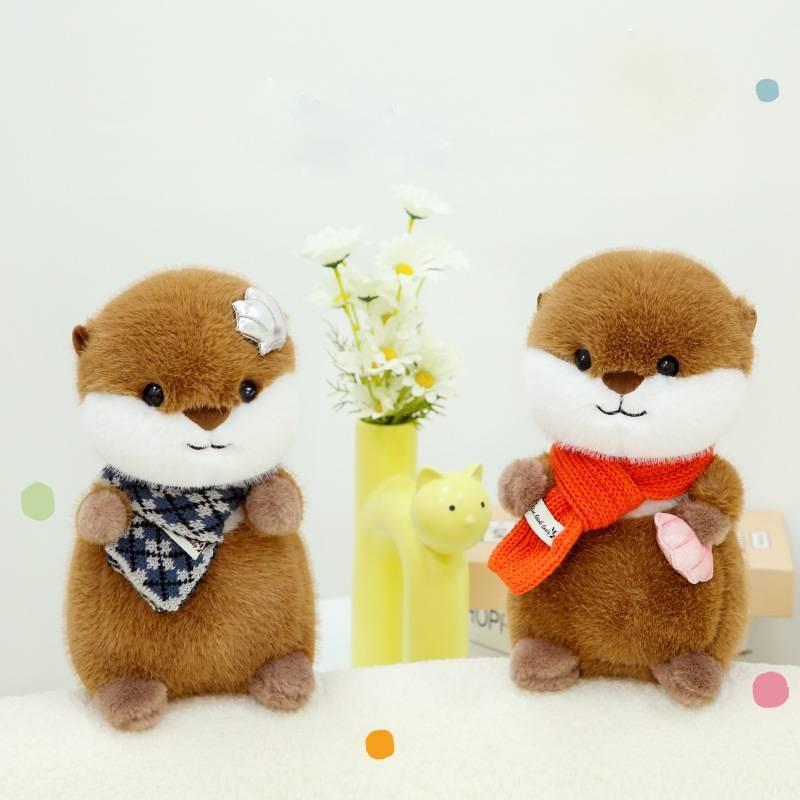 Soft Scarf Cute Otter Plush Toy Apply Children Birthday Gift And Room Decoration