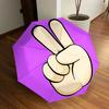 1pc Two Hand Gesture Fashionable Automatic Opening/Closing Folding Umbrella with 8 Iron Bones, Plastic Handle Yy251015042