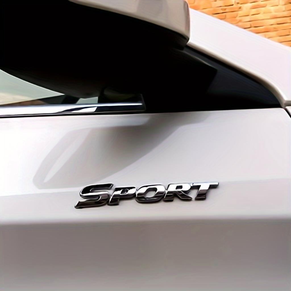 Emblema Cromato 3D "SPORT" - Adesivo Riflettente Metallico per Portiera Auto, Adatto per Styling e Decorazione del Veicolo, Emblema Sportivo per Auto|Emblema Moderno per Auto