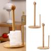 Porta-toalhas de papel de bambu Rústico Organizador de toalhas de papel de pé Dispensador de rolo para bancada de cozinha, banheiro, mesa de jantar