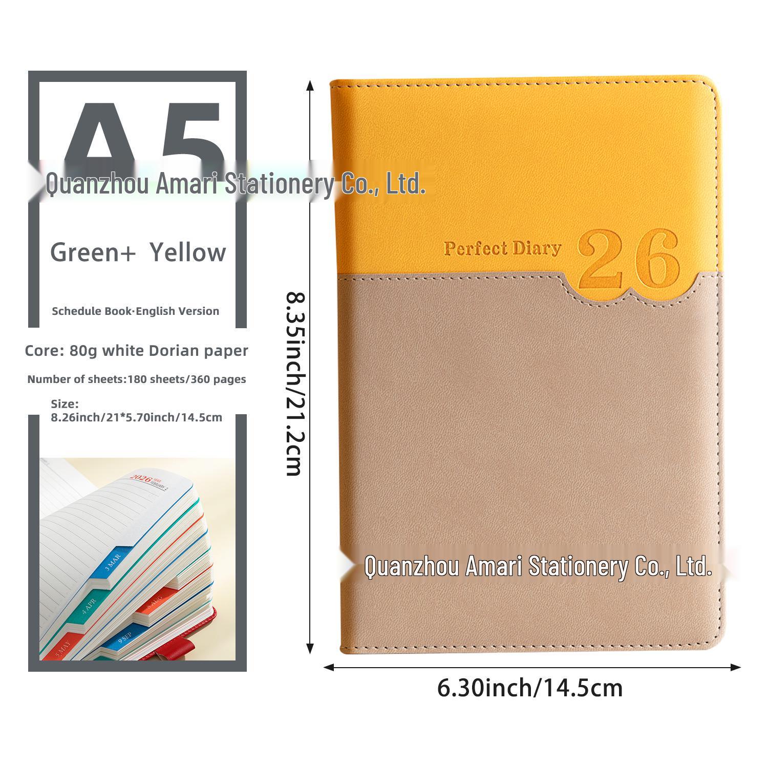 

2026 English-Spanish Daily Planner Diary & Calendar Notebook