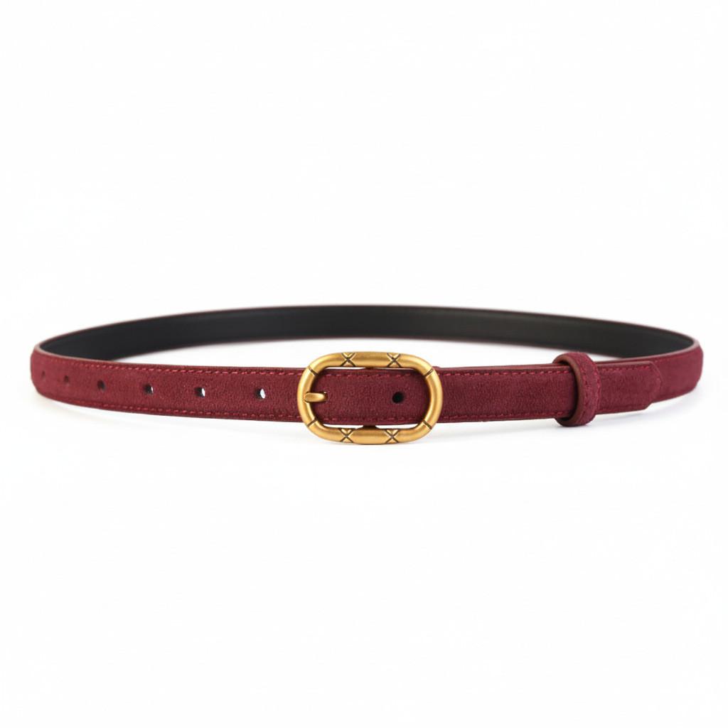 

Genuine Leather Womens Belt With Alloy Pin Buckle For Casual And Workwear червоний