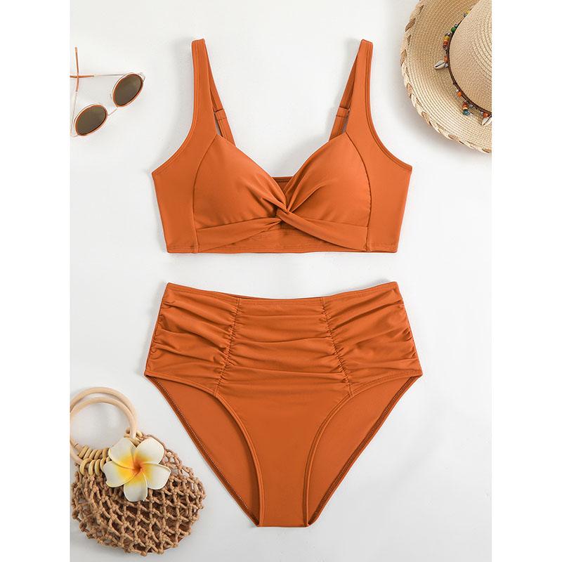 Hohe Taille Sexy Bikini Set Biquini Bademode Frauen Zwei Stücke Badeanzug Bademode V-ausschnitt