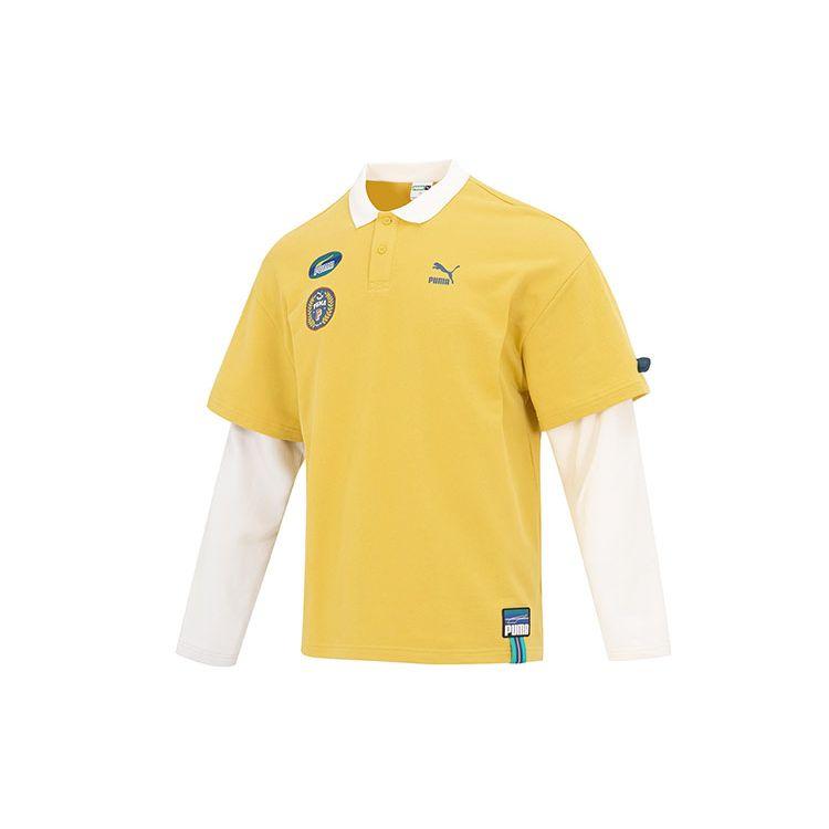 

Футболка-поло с длинным рукавом и логотипом Puma Team Badge, многослойная, мужская, желтая 677381-31 XL