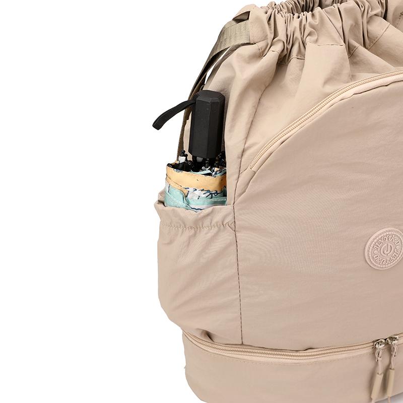 Drawstring Backpack with Dual Zipper Compartment Lightweight Casual Bag Unisex Gym Travel School Backpack