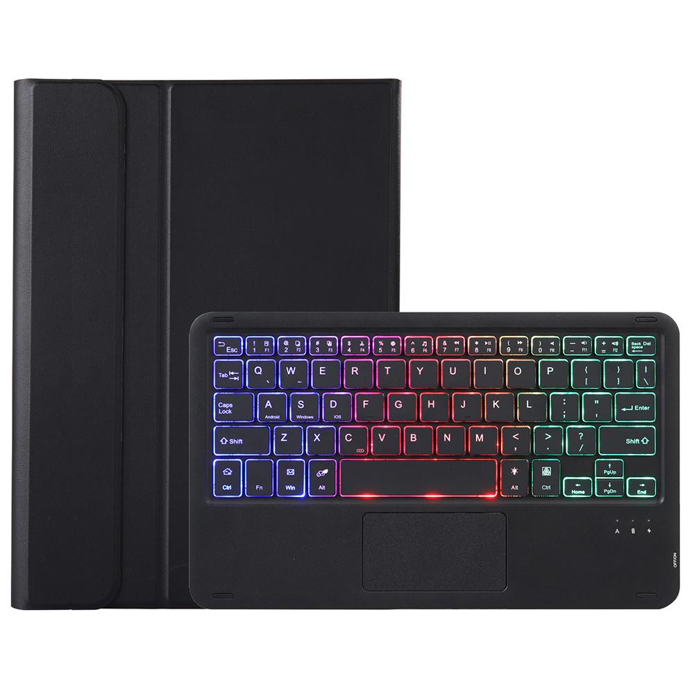 

AV13-AS For vivo Pad Air/iQOO Pad Air Backlit Trackpad Bluetooth-compatible Keyboard with Leather Case Black