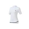 FILA Athletics Golf Sports Leisure Polo Logo Knit Short Sleeve T-Shirt Women Tops Jade-White A11W235115F-WT