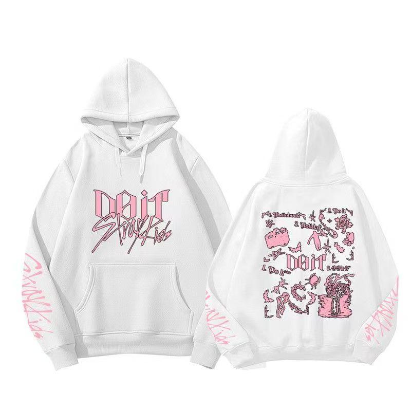 Bluzy Straykids Moda Płaszcz SK Gwiazda Kpop SKZ DOIT ubrania