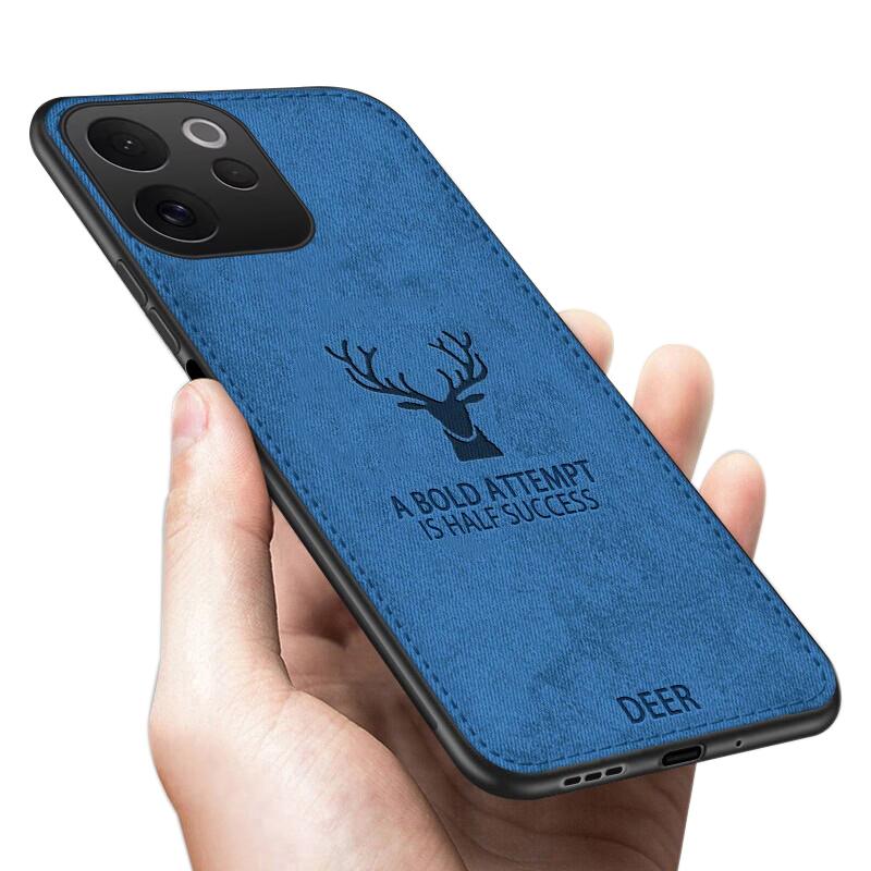 For Vivo X300 X300 Pro X200 FE Case Luxuy Brand Cloth Texture Deer Fabric Jeans Elk Cover for Vivo V70 Phone Casing