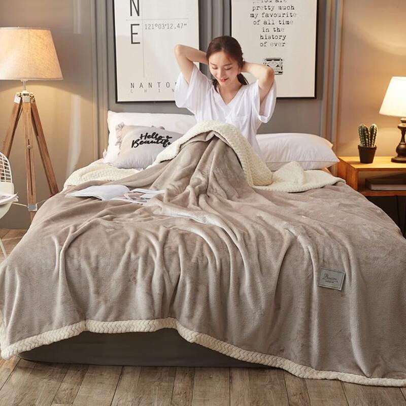 LISM Thick Winter Double-Layer Flannel Plush Blanket