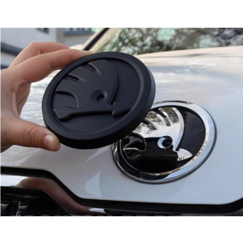 1ks 3D 90mm 80mm pro SKODA Auto Přední Maska Světla Kapota Znak Zadní Nárazník Kufr Samolepka Znak Stylingové Doplňky