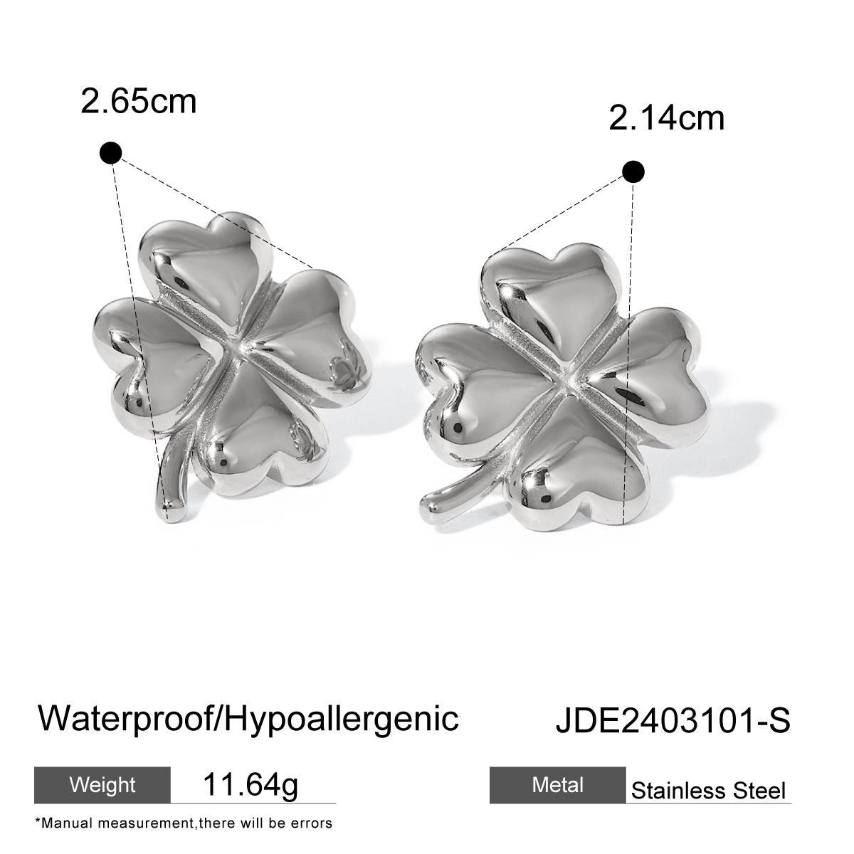 European and American earrings stainless steel four-leaf clover love studs earrings titanium steel 18K