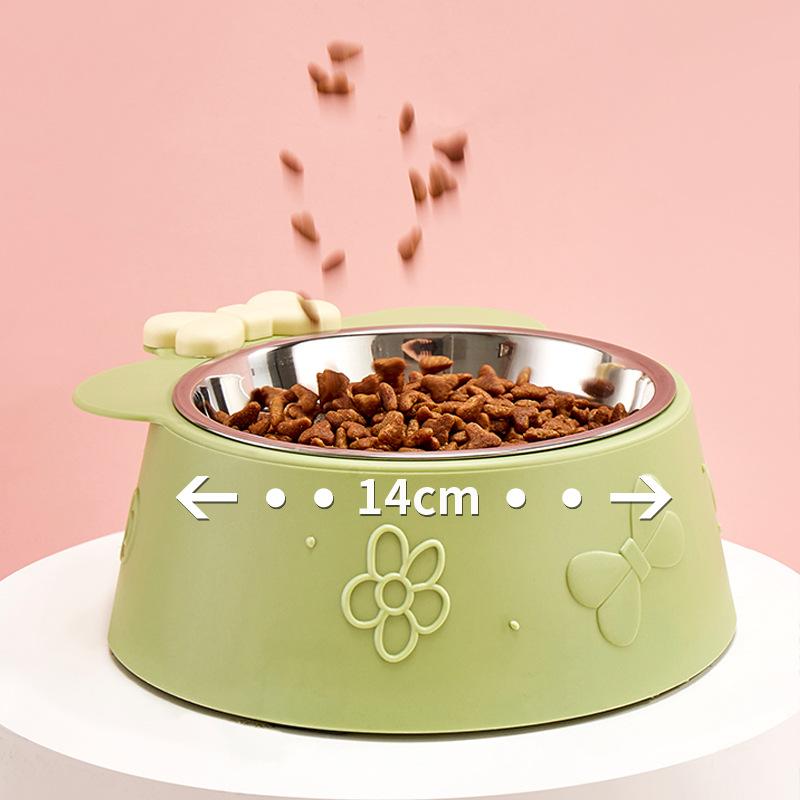 Miska pro domácí mazlíčky, super velká kapacita, miska pro psy, protiskluzová, proti převrácení, miska pro kočky z nerezové oceli, odnímatelná plastová miska s mašlí
