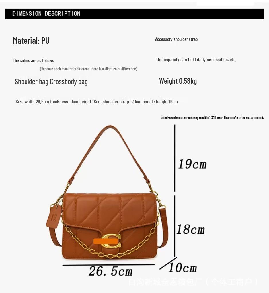 2025 Stylová lesklá taška přes rameno: Všestranná evropská a americká móda pro ženy