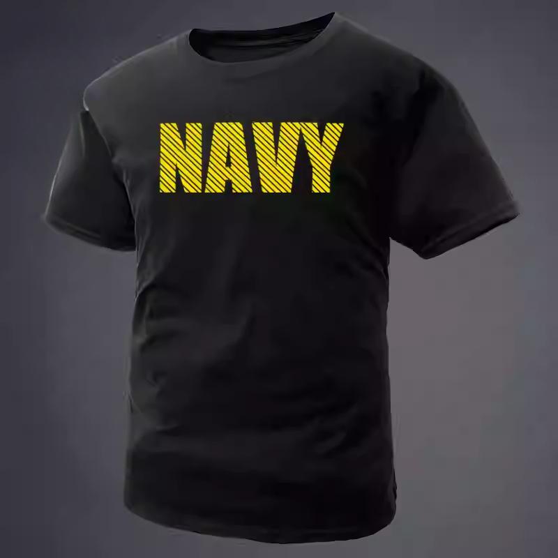 2025 nové léto nové téma US NAVY námořnický keprový design armádní fanoušci tričko s krátkým rukávem Pánské odolné oblečení potištěné tričko