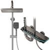 Gray Atmosphere Lighting All-Copper Shower Set with Thermostatic Digital Display and Pressurized Rain Shower Head