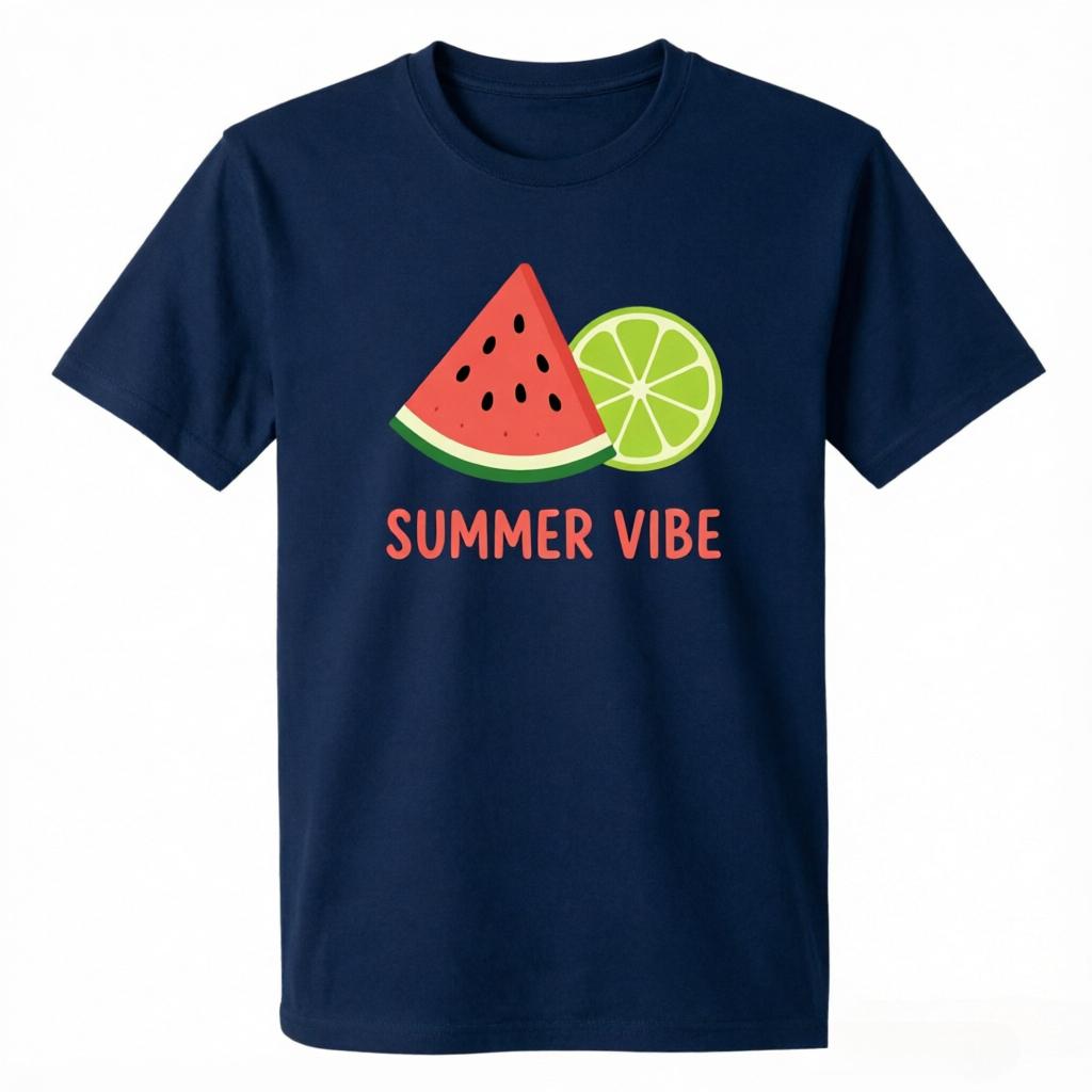Unisex 100 Cotton Oversize T Shirt Summer Vibe Watermelon Lime Print Casual Beach Short Sleeve Tee