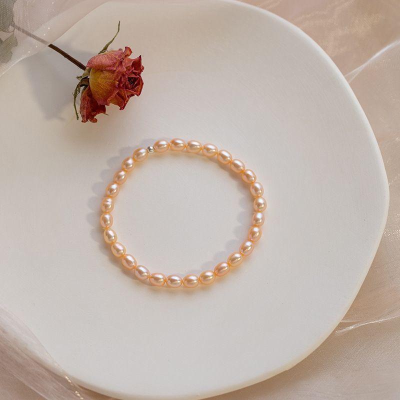 Korean Style Natural Freshwater Pearl Bracelet - Elegant, Colorfast Gift for Girlfriend