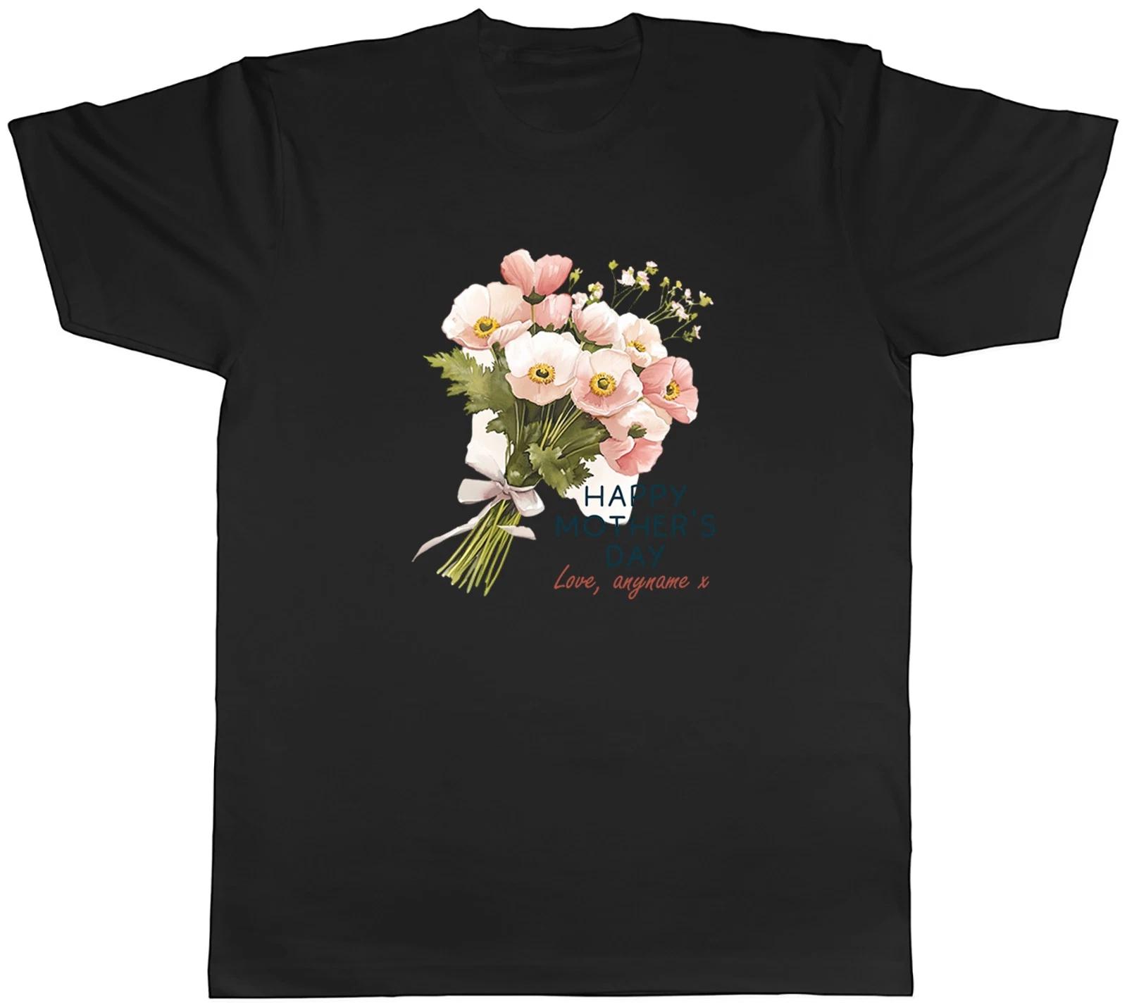 Personalised Happy Mother s Day Floral Bouquet Mens T-Shirt Tee Gift Top XXXXL