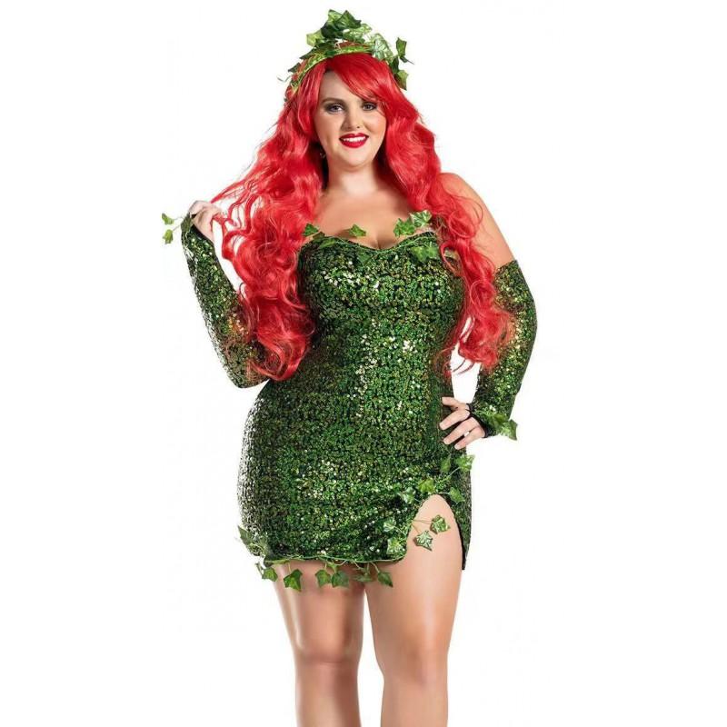 Green Sequin Halloween Costume Dress Women