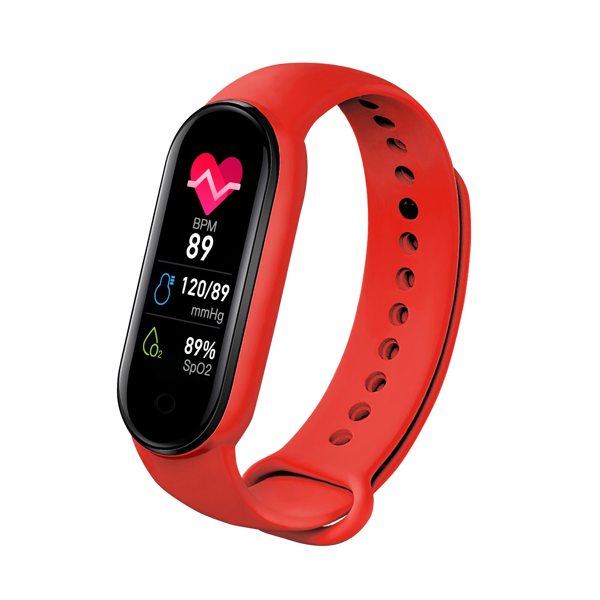 

M6-M8 Smart Sports Bracelet: Heart Rate, Blood Pressure, Bluetooth, Large Screen, Sleep & Step Tracking. красный