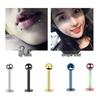 Stainless Steel Electroplated Multi-Color Ball Flat Base Lip Stud Jewelry