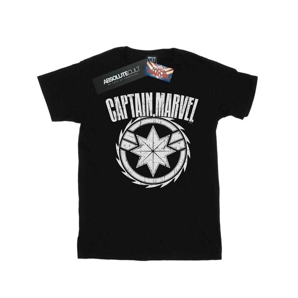 Marvel Mens Captain Marvel Blade Emblem T-Shirt