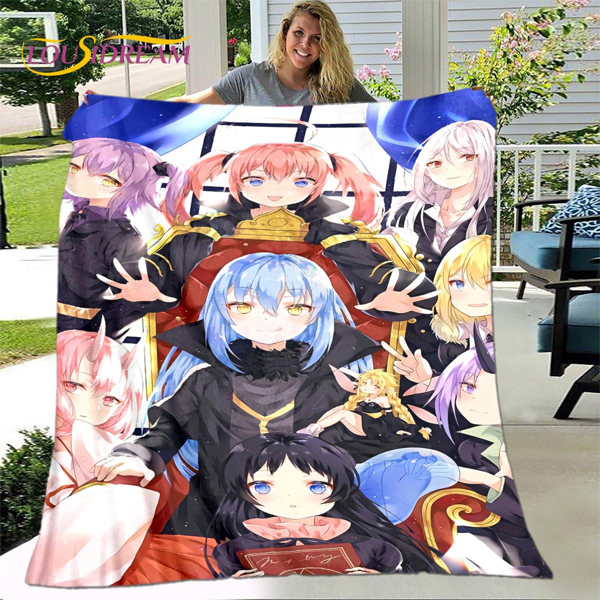 

Мягкое плюшевое одеяло «Я перевоплотился в слизь» в стиле аниме, фланелевое одеяло, одеяло для гостиной, спальни, дивана, чехол для пикника 30x40in