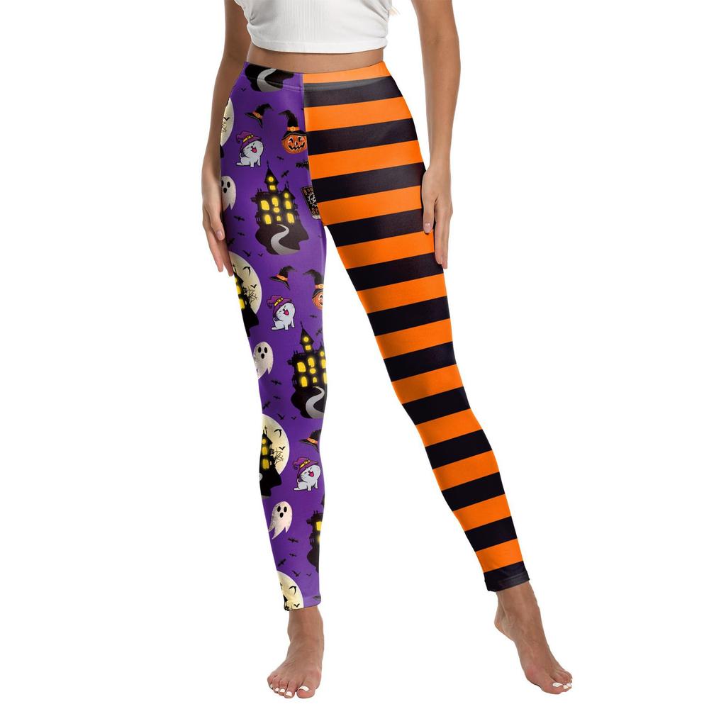 European & American Halloween Pumpkin Festival Women's Yoga Pants with Digital Print