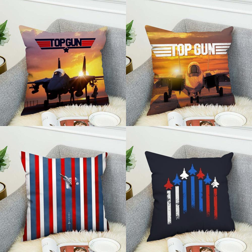 FFilm Top Gun Pillow Case For Car Sofa Decorative Home Doublesided Print Plush Square Throw Pillow Cushion Cover