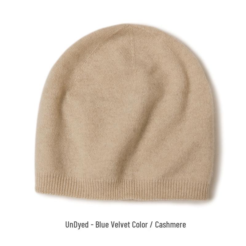 Women's 100% Pure Cashmere Double-Layered Knitted Hat - Autumn/Winter Style