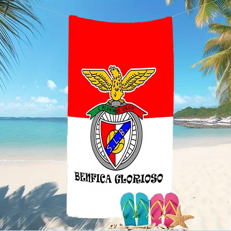 Strandtuch mit Muster von Sport Lisboa e Benfica - weich, saugfähig, maschinenwaschbar, leicht & modern, zum Schwimmen, Reiseutensilien