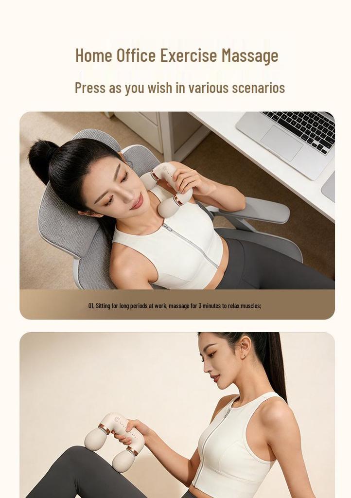 U-Shaped Dual-Head Multifunctional Muscle Relaxation Massager - Portable Vibration Cervical Massager