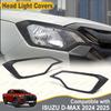 Headlight Covers for ISUZU D-Max DL40 V-Cross 2024 2025 Matte Black Front Lamp Hood Trim Body Kits Car Exterior Accessories