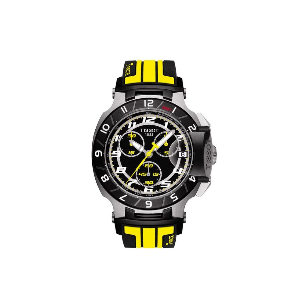TISSOT Race Collection Quartz Movement 100m Water Resistance Men's Watch 50.26mm Black Dial Stainless Steel Case T048.417.27.057.13