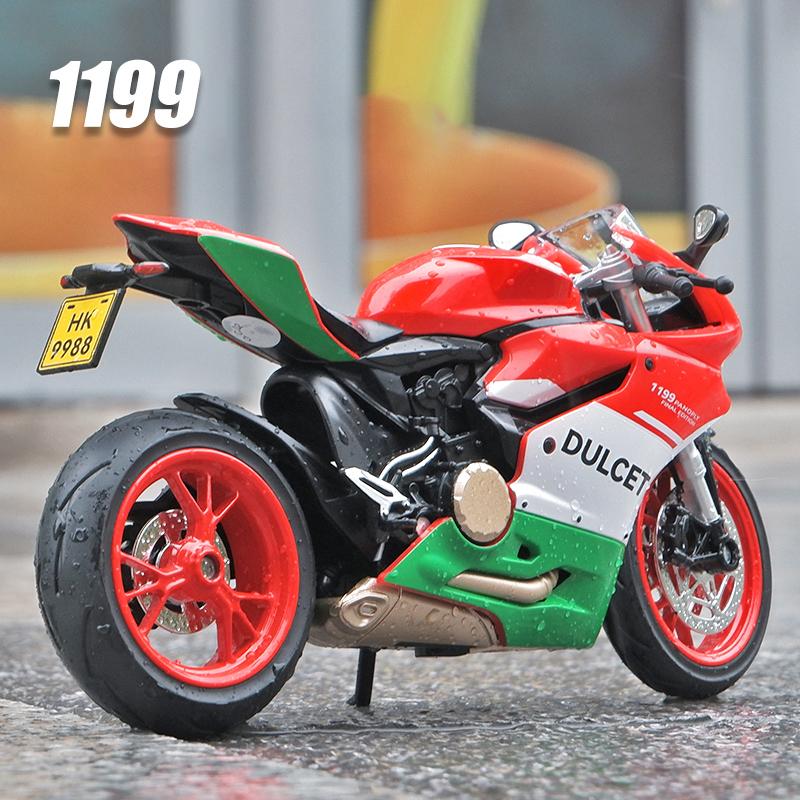 1/9 Ducati 1199 Panigale R Alloy Die Cast Motorcycle Model Toy Vehicle Collection Sound and Light Off Road Autocycle Toys Car