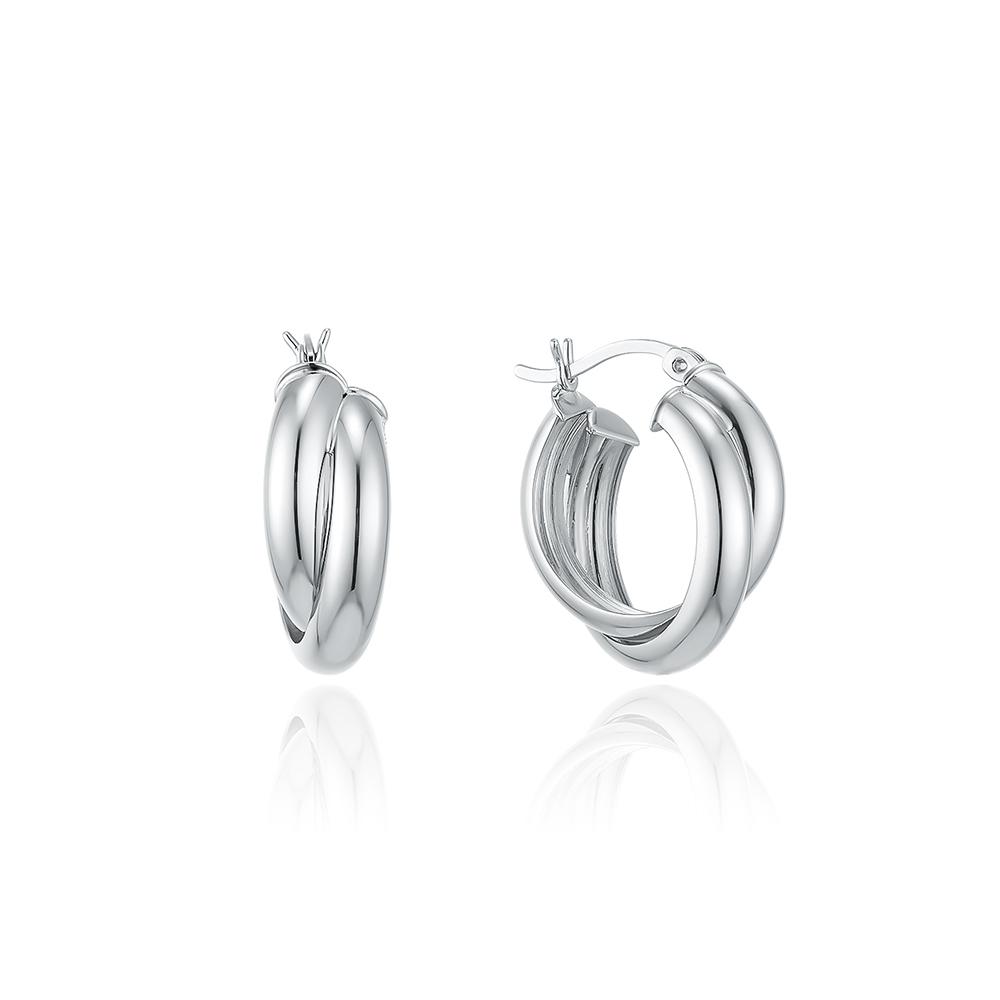 Lloyd White Timeless Volume Basic Hoop Earrings Lleb23317S