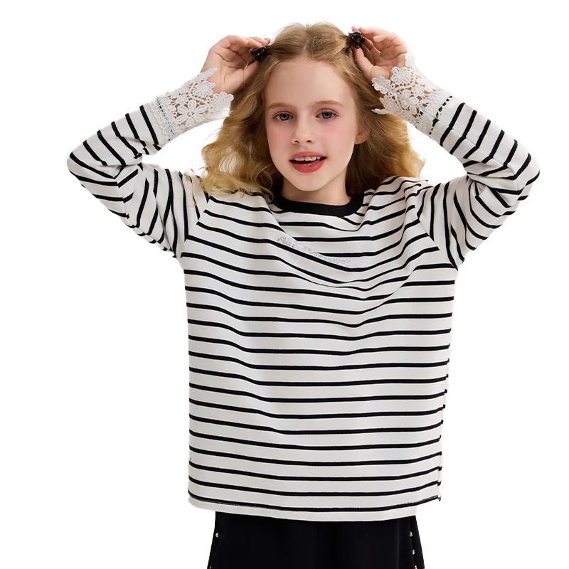 ASK JUNIOR Girls  Striped Long Sleeve T-Shirt 130