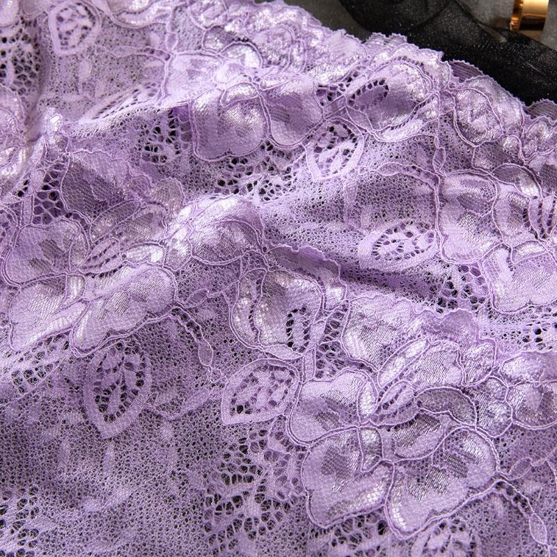 Lavender Lace Lingerie Set With Bra Skirt Bow And Matching Panties