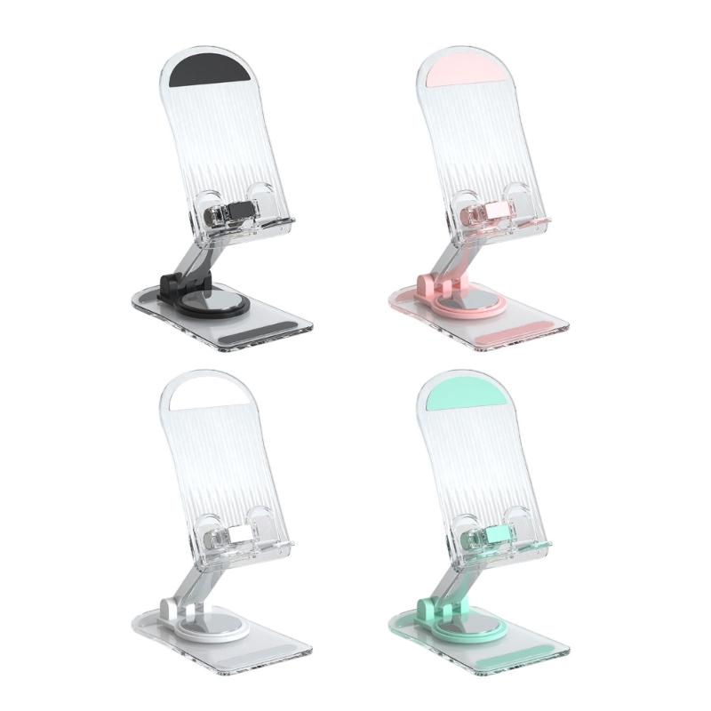 360 Degree Rotating Cellphone Holder Universal for Phone Tablet Table Support Stand Clear Acrylic Folding Holder Stand