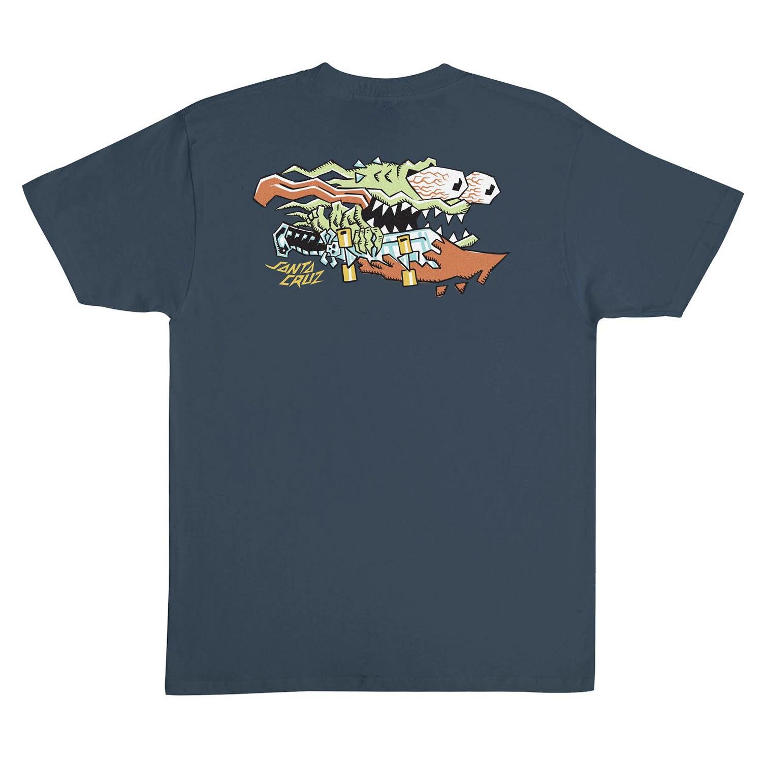 Santa Cruz Skateboards Shirt Meek Scratched Slasher Steel Blue L