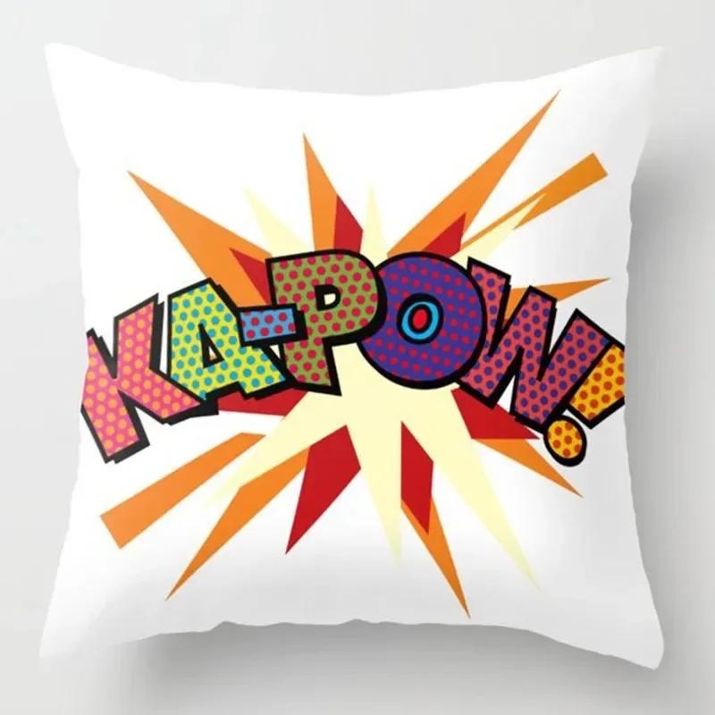 Cartoon Buchstaben Graffiti Kissenbezug Zuhause Schlafzimmer Wohnzimmer Sofa Kissenbezug Mietdekoration Dekorative Kissenbezug
