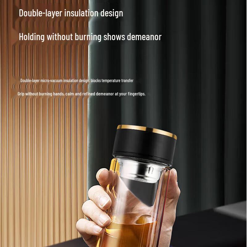 Fuguang Zhisheng 300ml Double Wall Borosilicate Glass Cup