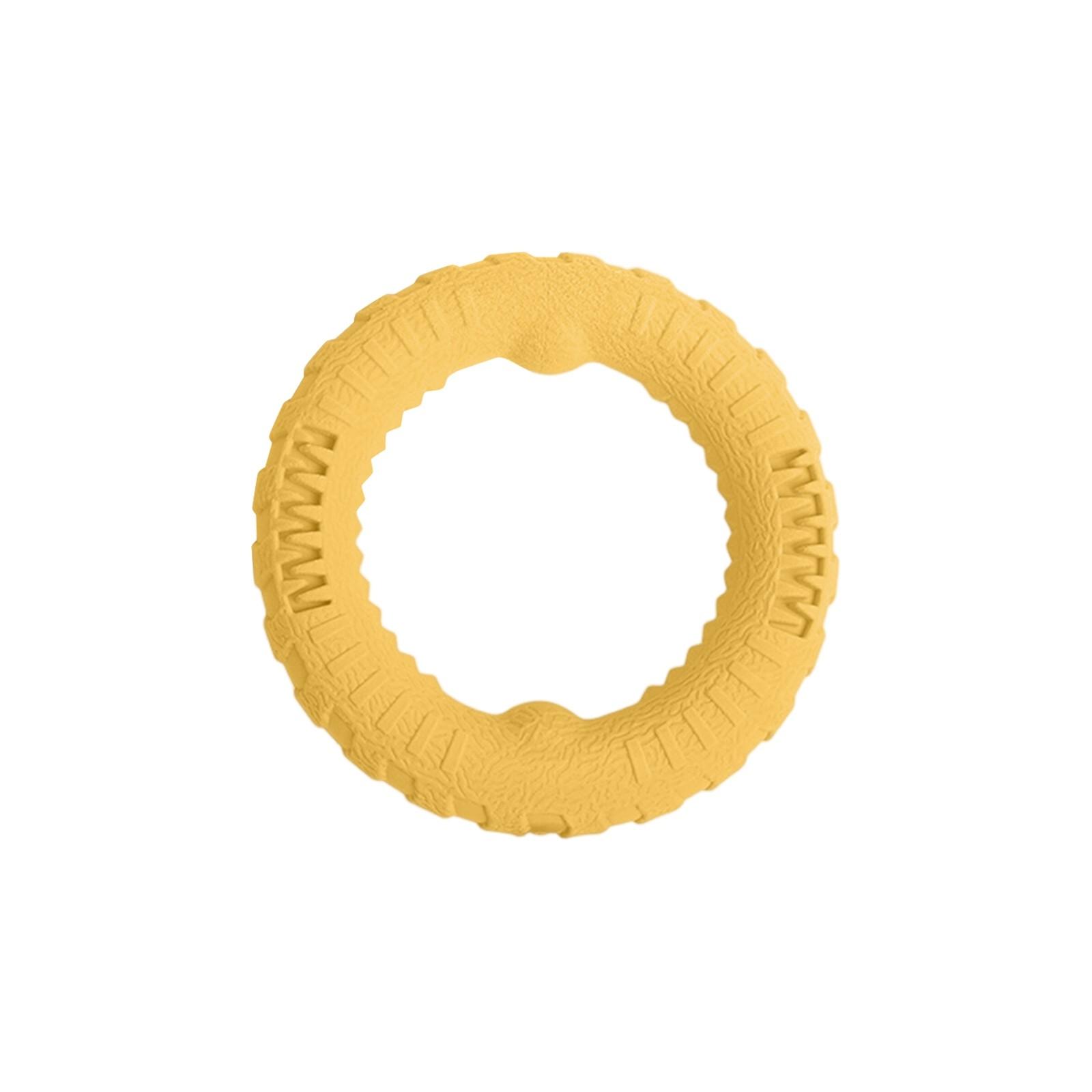 

Игрушки для собак для больших собак, интерактивное тренировочное кольцо, съемник, устойчивый для собак, летающие диски для домашних животных, игрушечное кольцо для собак 18 см One Size жёлтый