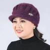 1Pc Winter Visor Hats For Woman Thicker Short Brim Knitted Cap Girls Autumn Metal Embellish Solid Hat Warmer Bonnet Casual Cap