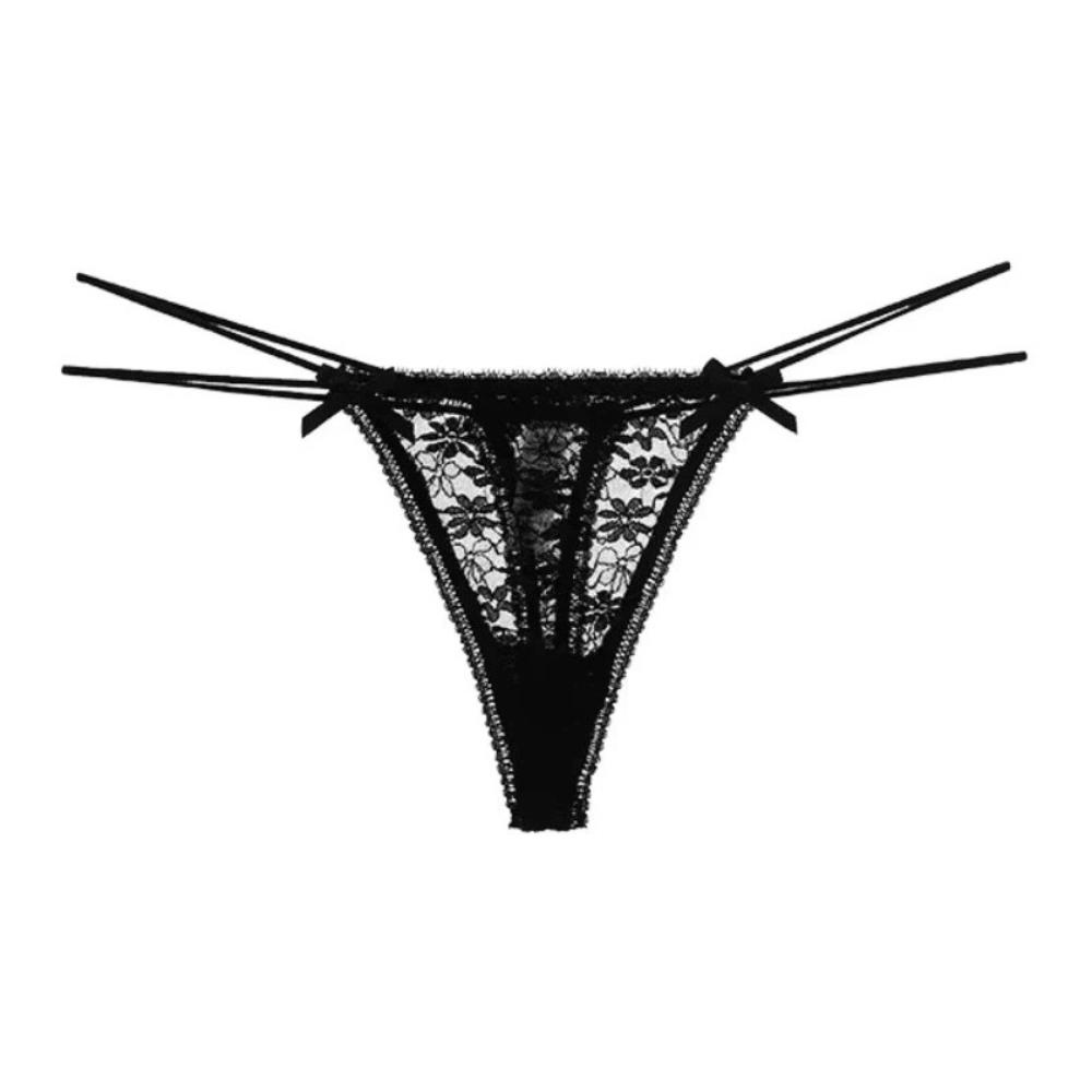 Transparent Underwear for Women Bow Panties Mesh Lace Briefs Lingerie Flower Lace Thong  Girl