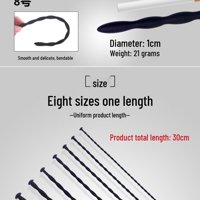 Silicone Urethral Plug and Stimulator for Men